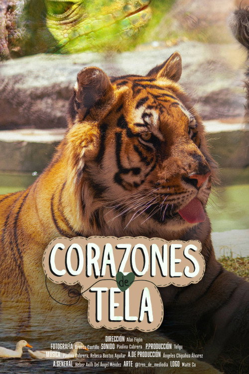 Corazones de tela poster